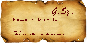 Gasparik Szigfrid névjegykártya