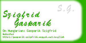 szigfrid gasparik business card